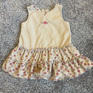 Oshkosh Girl’s 18 Months Sleeveless Corduroy Dress Ruffle Floral Hem